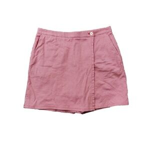 Brooks Brothers Country Club Red White Houndstooth Wrap Skort Shorts Size 12